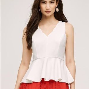 Anthropologie scalloped peplum top